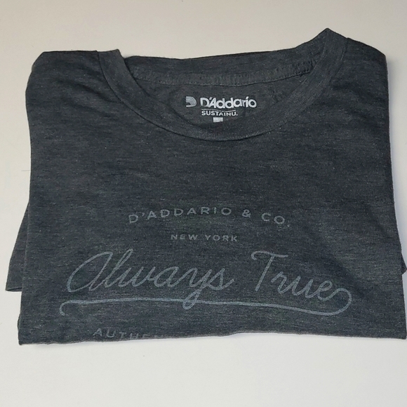 D'ADDARIO & CO. "Always True AUTHENTIC ACOUSTICS" Tee, Gray, Men's XL - Picture 1 of 5